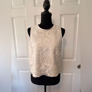 Philosophy Elegant Cream Floral Lace Women's Top
